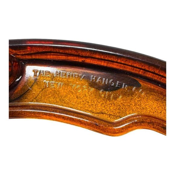 Vintage Rainbow Plastic Tortoise Shell Henry Hanger Co. Brown NYC Lucite Retro - Picture 2 of 4